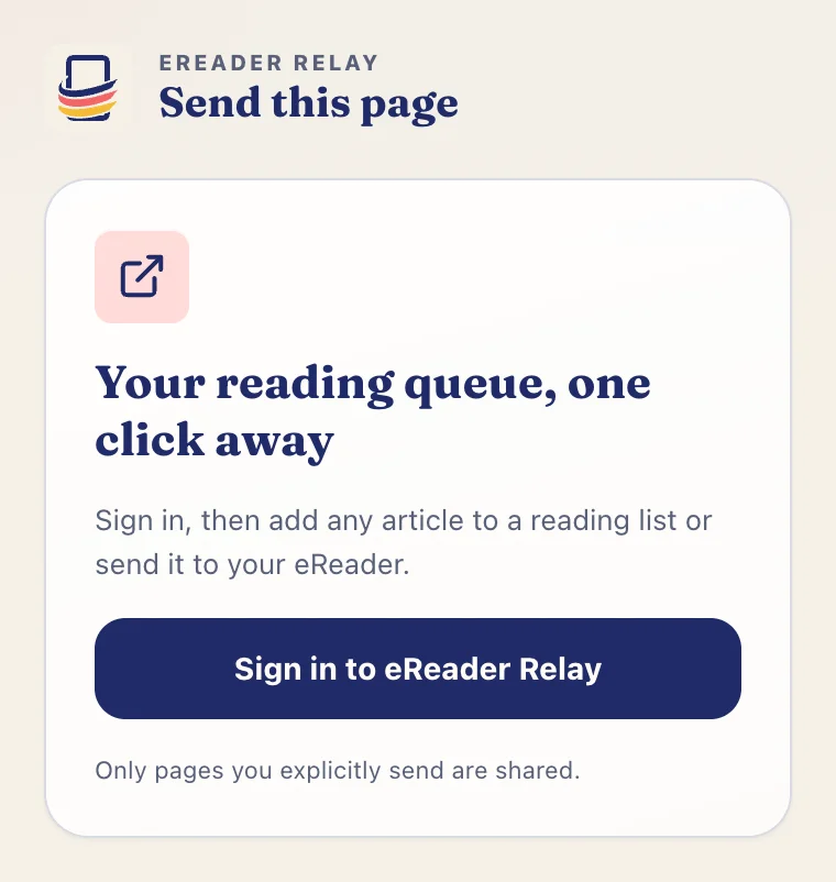 Signed-out Relay extension with the sign-in button